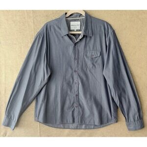 International Report Long Sleeve Shirt Mens Sz XXL‎ Blue Geometric Pocket